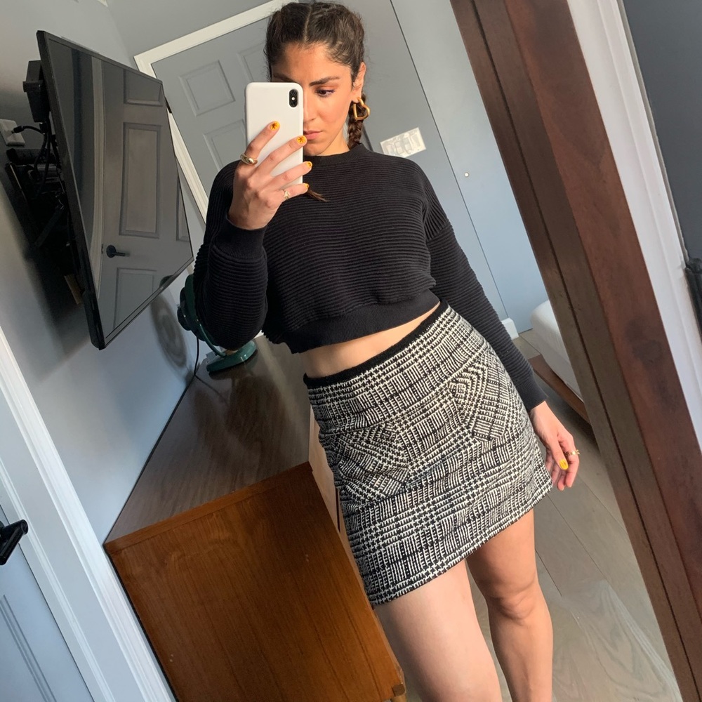 Nanette Lepore black and white mini skirt